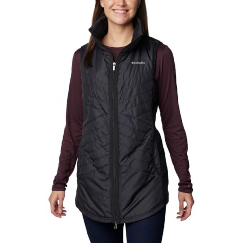 Columbia mix it around long line black vest size medium